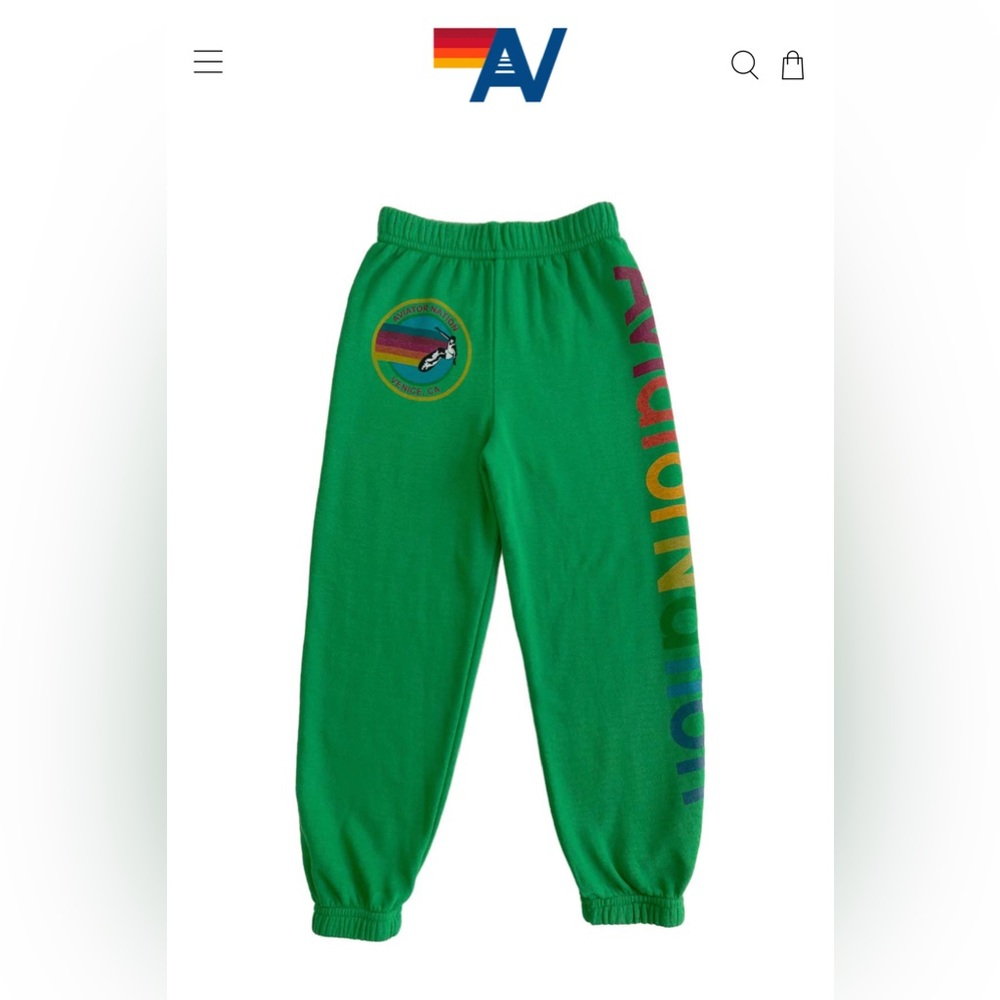 NWOT KELLY GREEN AVIATOR NATION GIRLS SWEATPANTS
